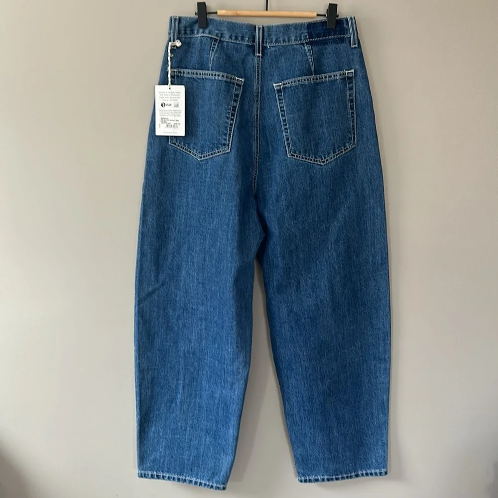 Etica Iris Relaxed Barrel Jeans Size 29 Blue Organic Cotton Medium‎ Blue